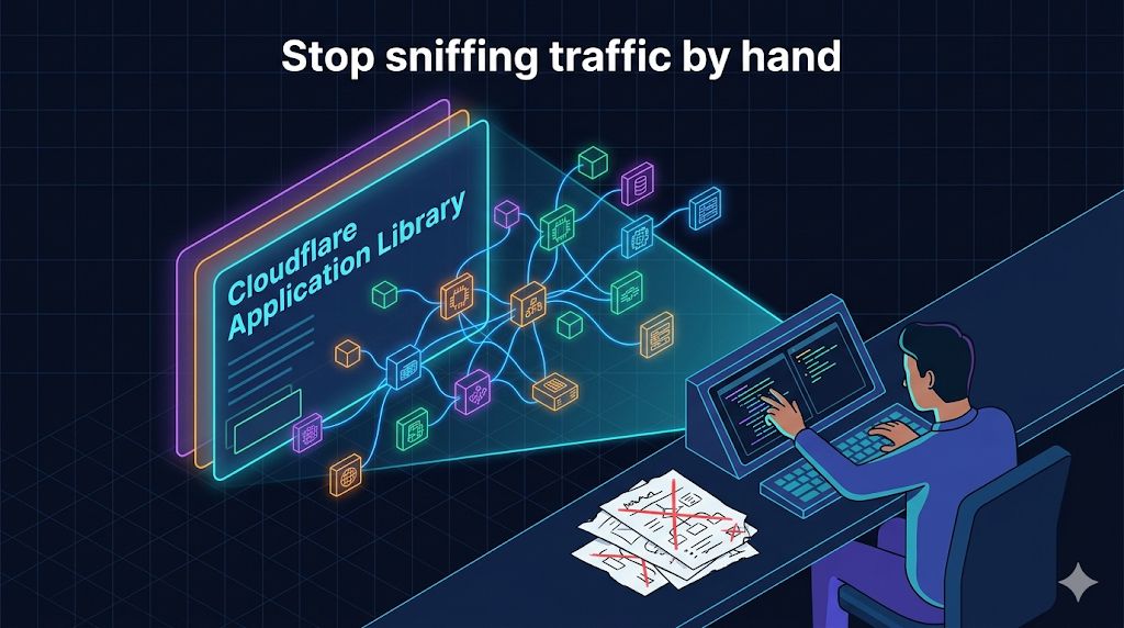 Stop sniffing traffic by hand — the Cloudflare Application Library hands you the hostnames so you don't have to map them manually