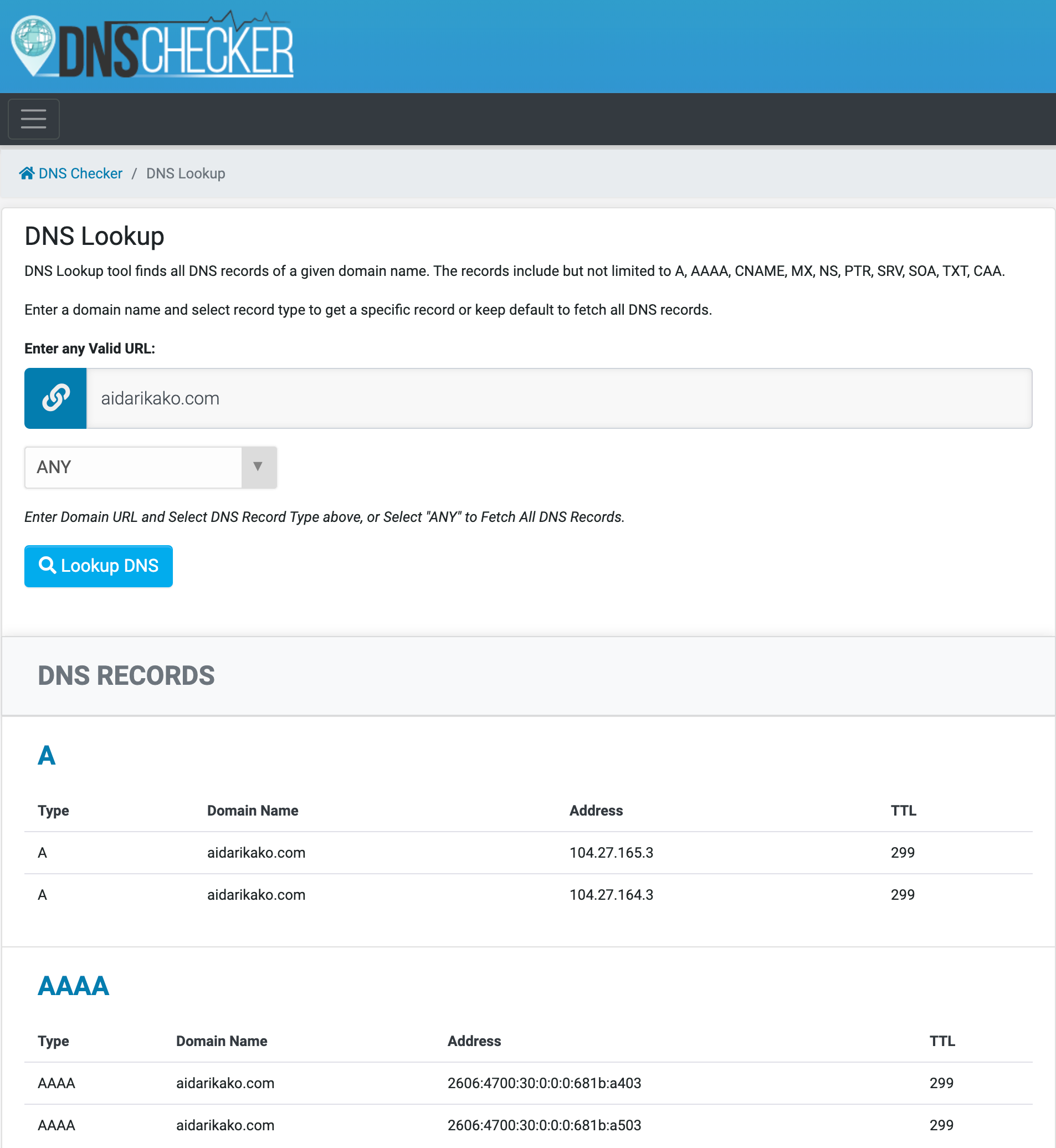 Result for somedomain.com on DNS Checker Result for somedomain.com on DNS Checker