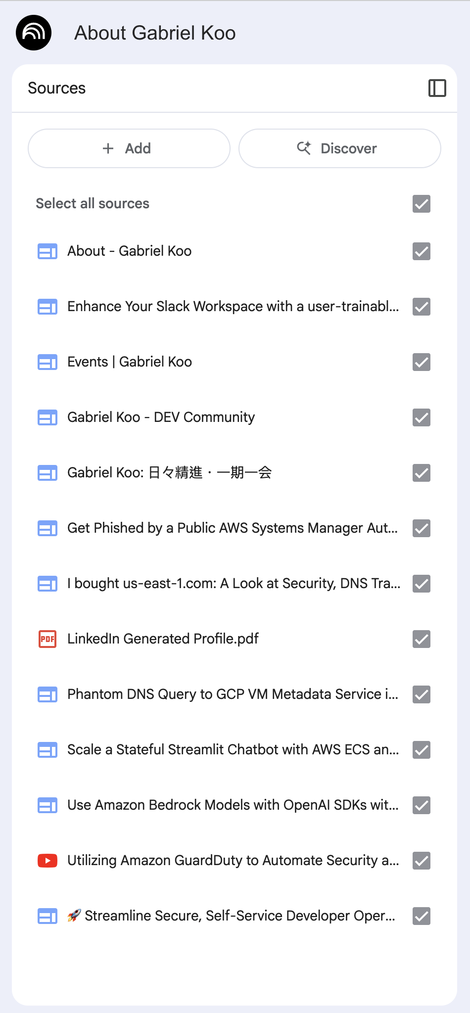 NotebookLM Data Sources