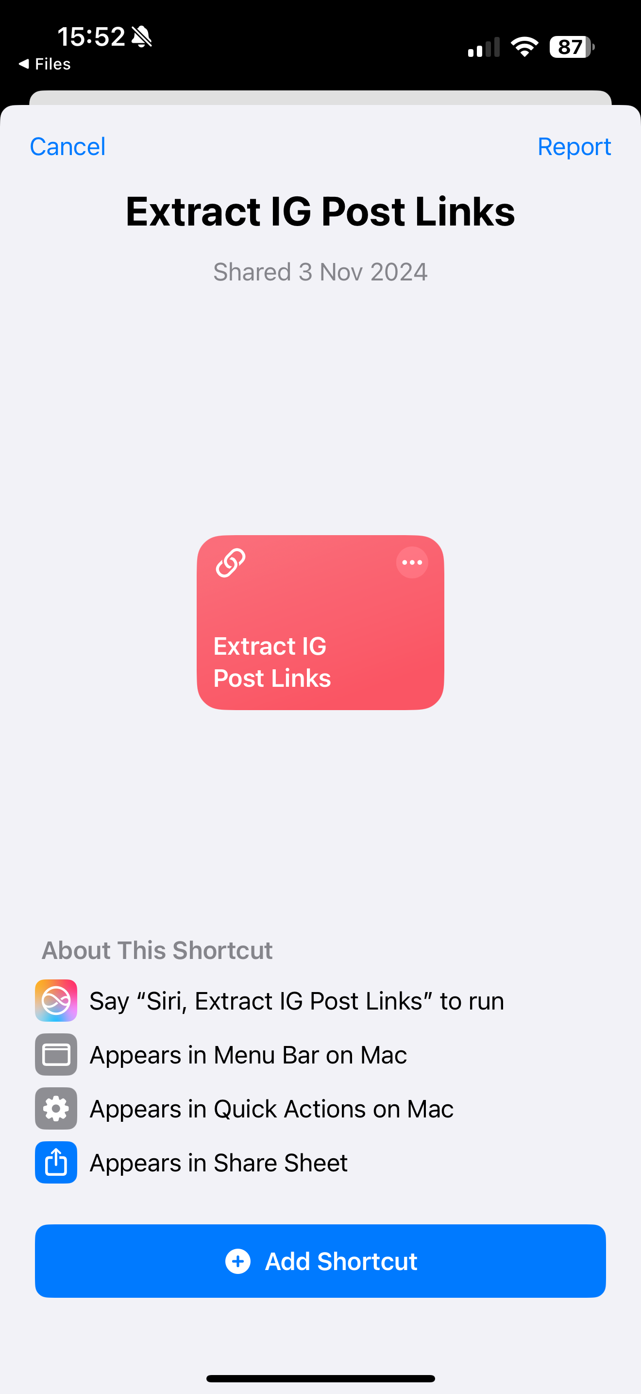 Install the Shortcut